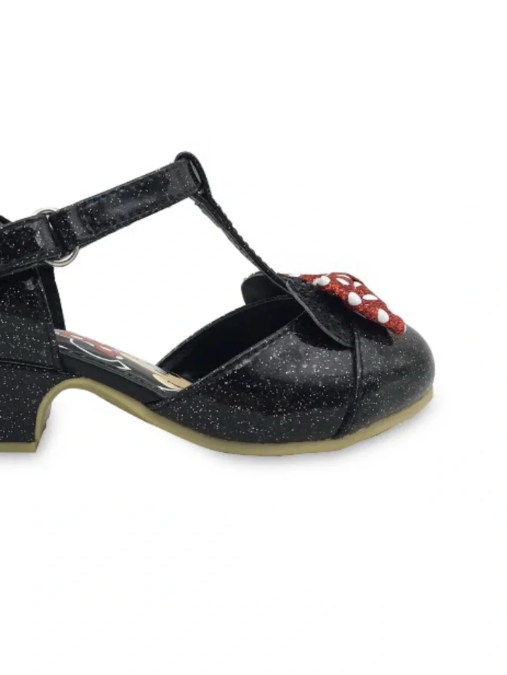 Girls Disney Minnie Mouse black glitter Mary Jane shoes heels size 10 dress up
